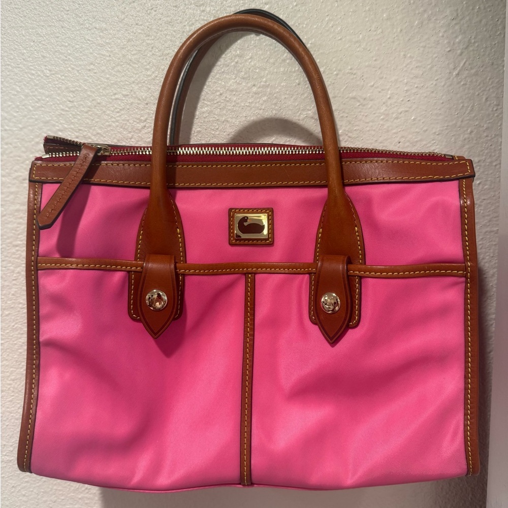Dooney & Bourke Pink and Brown Satchel